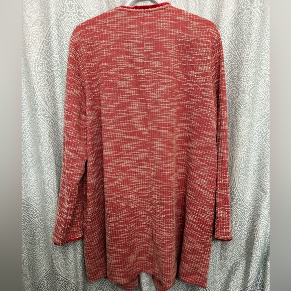 VEUC Isaac Mizrahi Coral Fringe Heathered Jacket Blazer Sz 1x - Picture 5 of 5